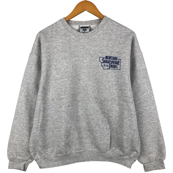 Vintage 90'S Lee 95 Cotton Ultra Weight Printed Sweatshirt, Made in USA, Men's Size L cotton gray type Vintage Second Hand