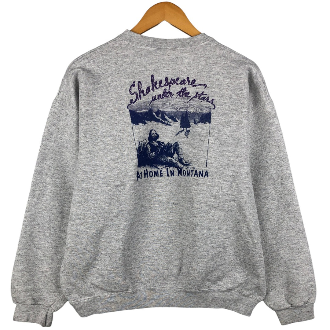 Vintage 90'S Lee 95 Cotton Ultra Weight Printed Sweatshirt, Made in USA, Men's Size L cotton gray type Vintage Second Hand