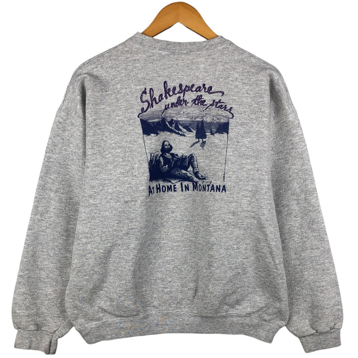 Vintage 90'S Lee 95 Cotton Ultra Weight Printed Sweatshirt, Made in USA, Men's Size L cotton gray type Vintage Second Hand