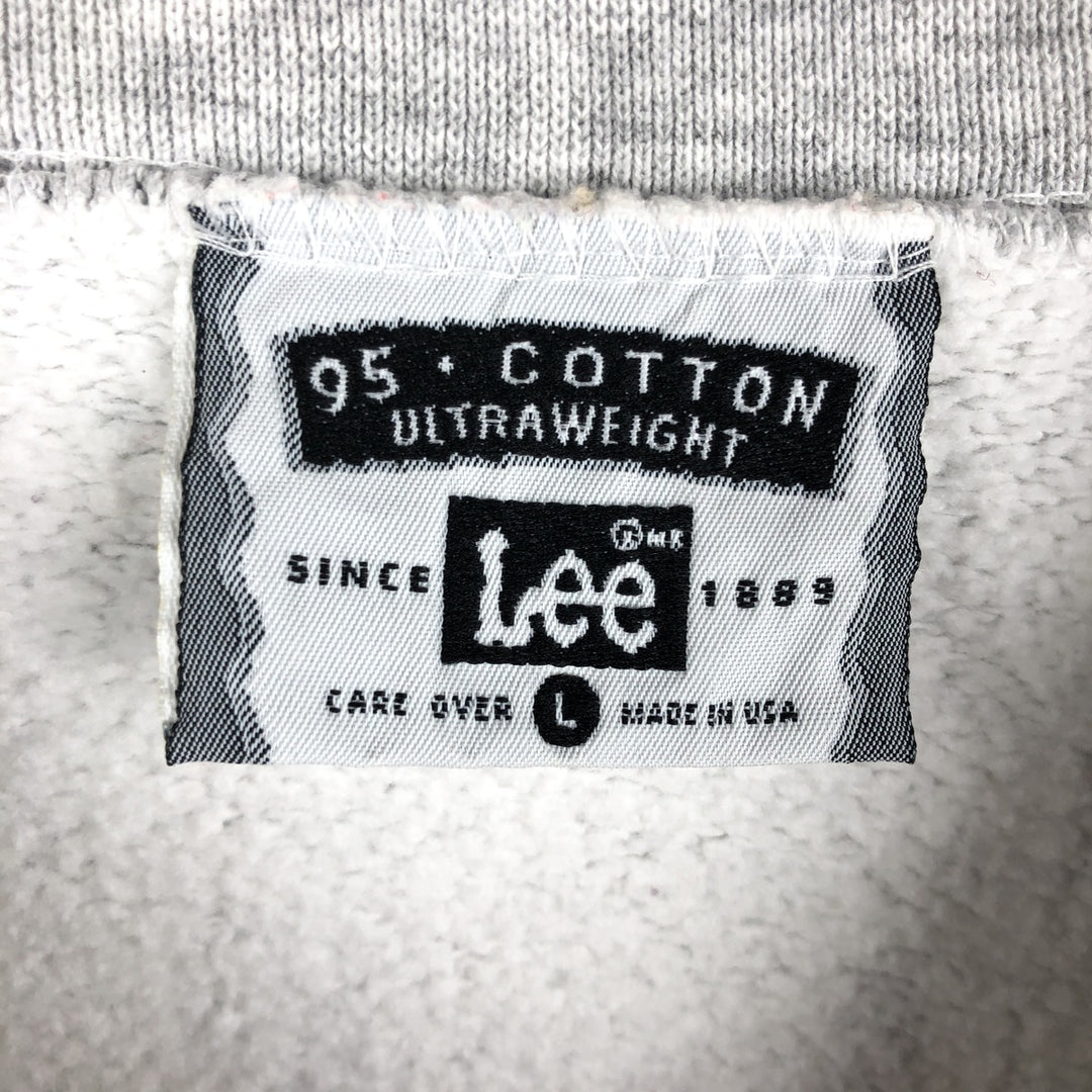 Vintage 90'S Lee 95 Cotton Ultra Weight Printed Sweatshirt, Made in USA, Men's Size L cotton gray type Vintage Second Hand