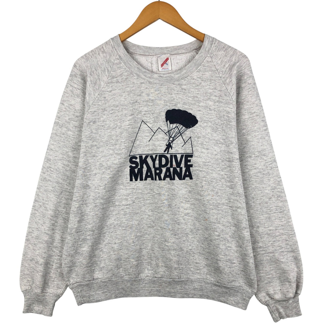 Vintage Jerzees printed sweatshirt, made in the USA, men's size XL cotton gray type Vintage Second Hand