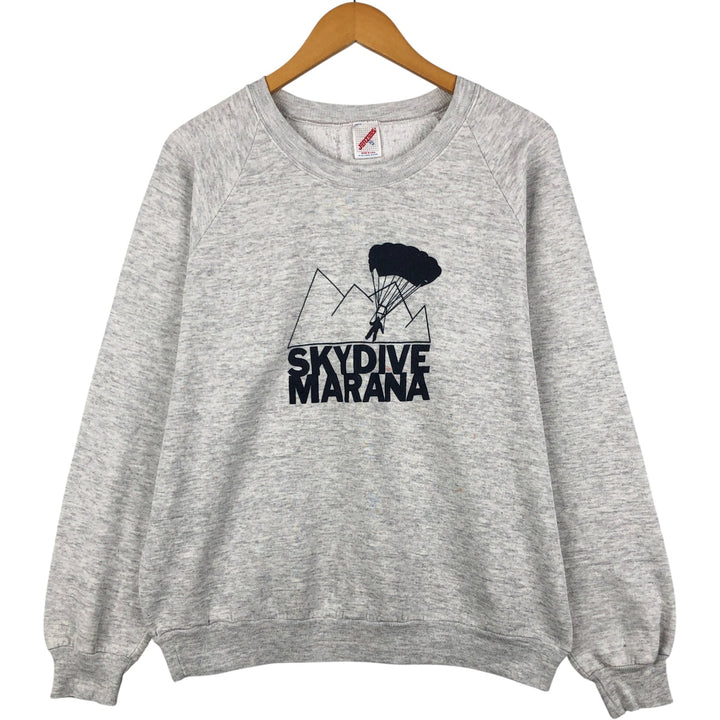 Vintage Jerzees printed sweatshirt, made in the USA, men's size XL cotton gray type Vintage Second Hand