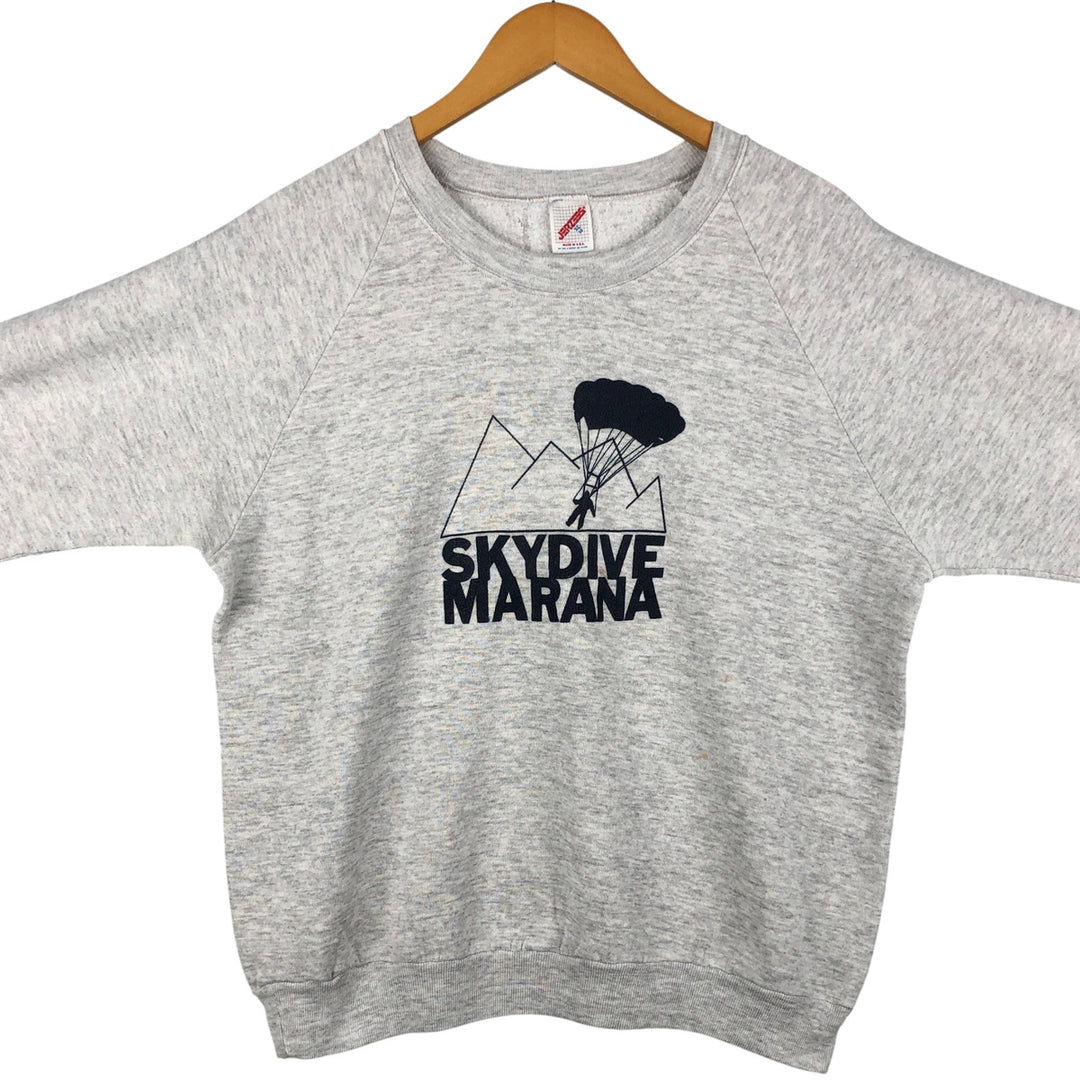 Vintage Jerzees printed sweatshirt, made in the USA, men's size XL cotton gray type Vintage Second Hand