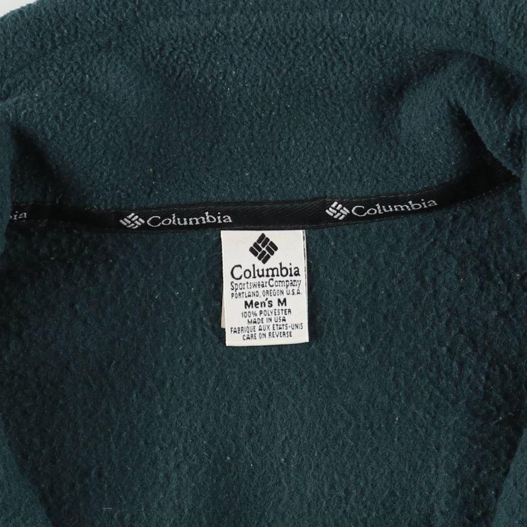 90s-00'S Vintage Columbia Ripstop Fleece Vest, Made in USA, Men's Size Medium polyester Green type dark green Vintage Second Hand