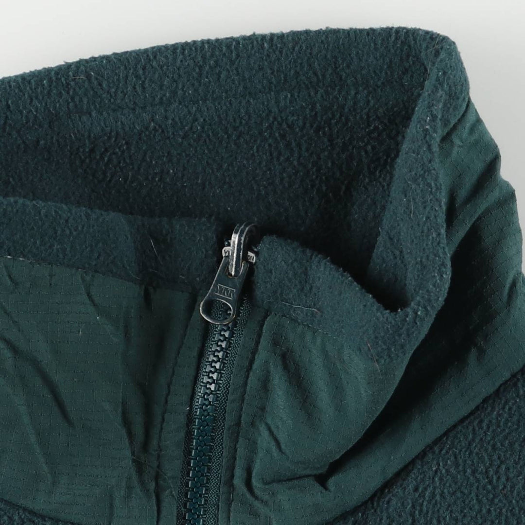 90s-00'S Vintage Columbia Ripstop Fleece Vest, Made in USA, Men's Size Medium polyester Green type dark green Vintage Second Hand