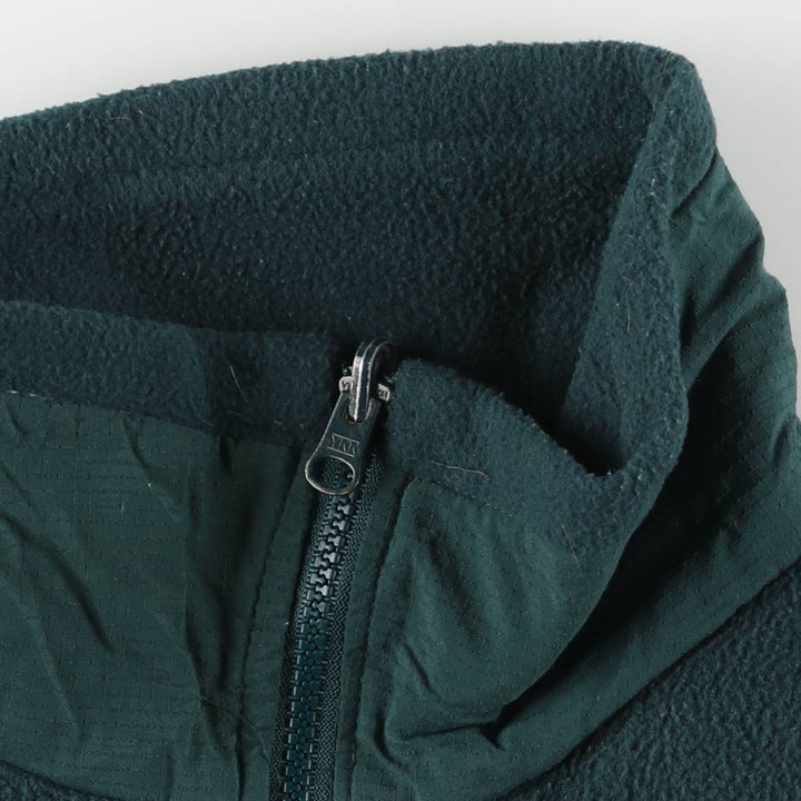 90s-00'S Vintage Columbia Ripstop Fleece Vest, Made in USA, Men's Size Medium polyester Green type dark green Vintage Second Hand