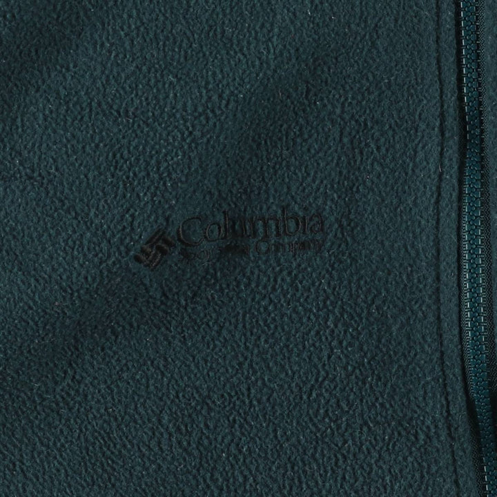 90s-00'S Vintage Columbia Ripstop Fleece Vest, Made in USA, Men's Size Medium polyester Green type dark green Vintage Second Hand
