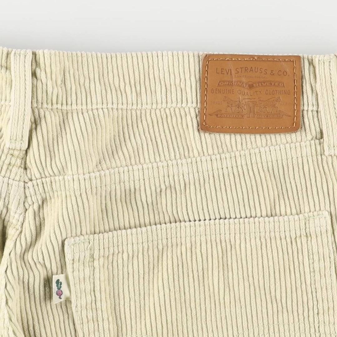 Levi's Baggy Fit Corduroy Pants, Men's, Size 37 cotton ivory Vintage Second Hand