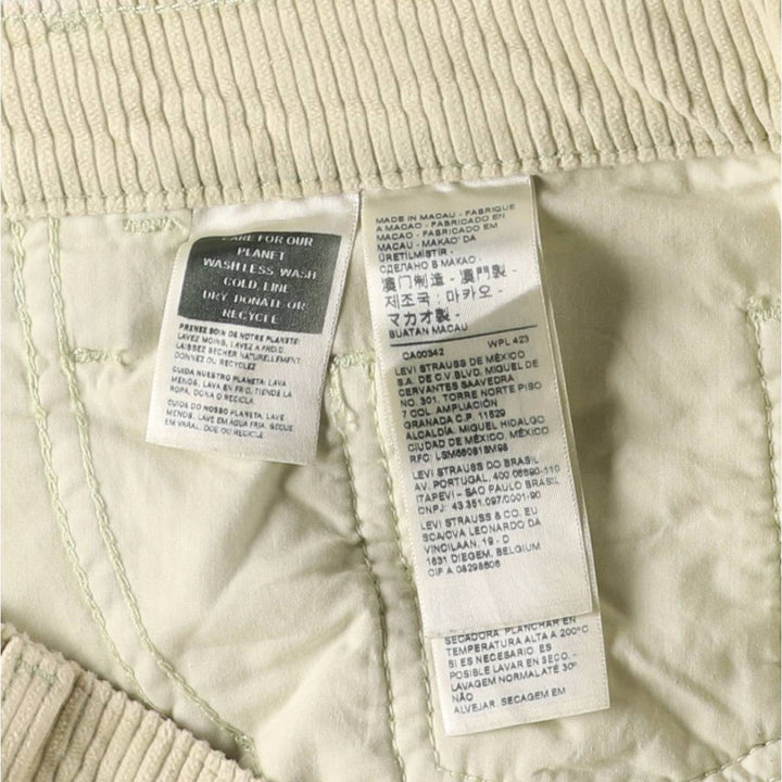 Levi's Baggy Fit Corduroy Pants, Men's, Size 37 cotton ivory Vintage Second Hand
