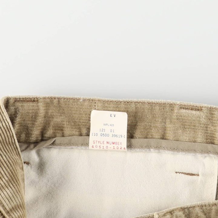 2000'S Dockers Khakis Corduroy Pants Men's Size W36 cotton Beige type Vintage Second Hand