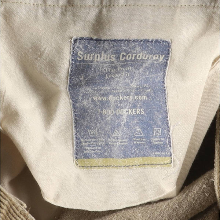 2000'S Dockers Khakis Corduroy Pants Men's Size W36 cotton Beige type Vintage Second Hand