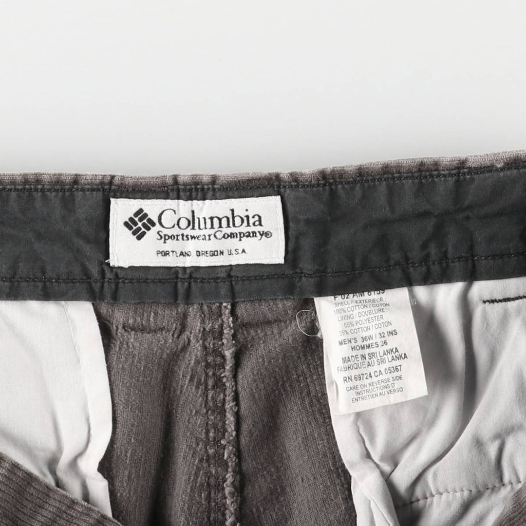 2000'S Columbia corduroy pants, men's size W36 cotton gray type Vintage Second Hand