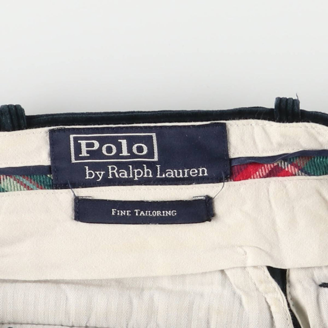 Ralph Lauren POLO by Ralph Lauren FINE TAILORING corduroy pants, men's size W34 cotton navy blue type Vintage Second Hand