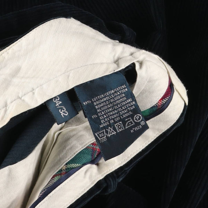 Ralph Lauren POLO by Ralph Lauren FINE TAILORING corduroy pants, men's size W34 cotton navy blue type Vintage Second Hand