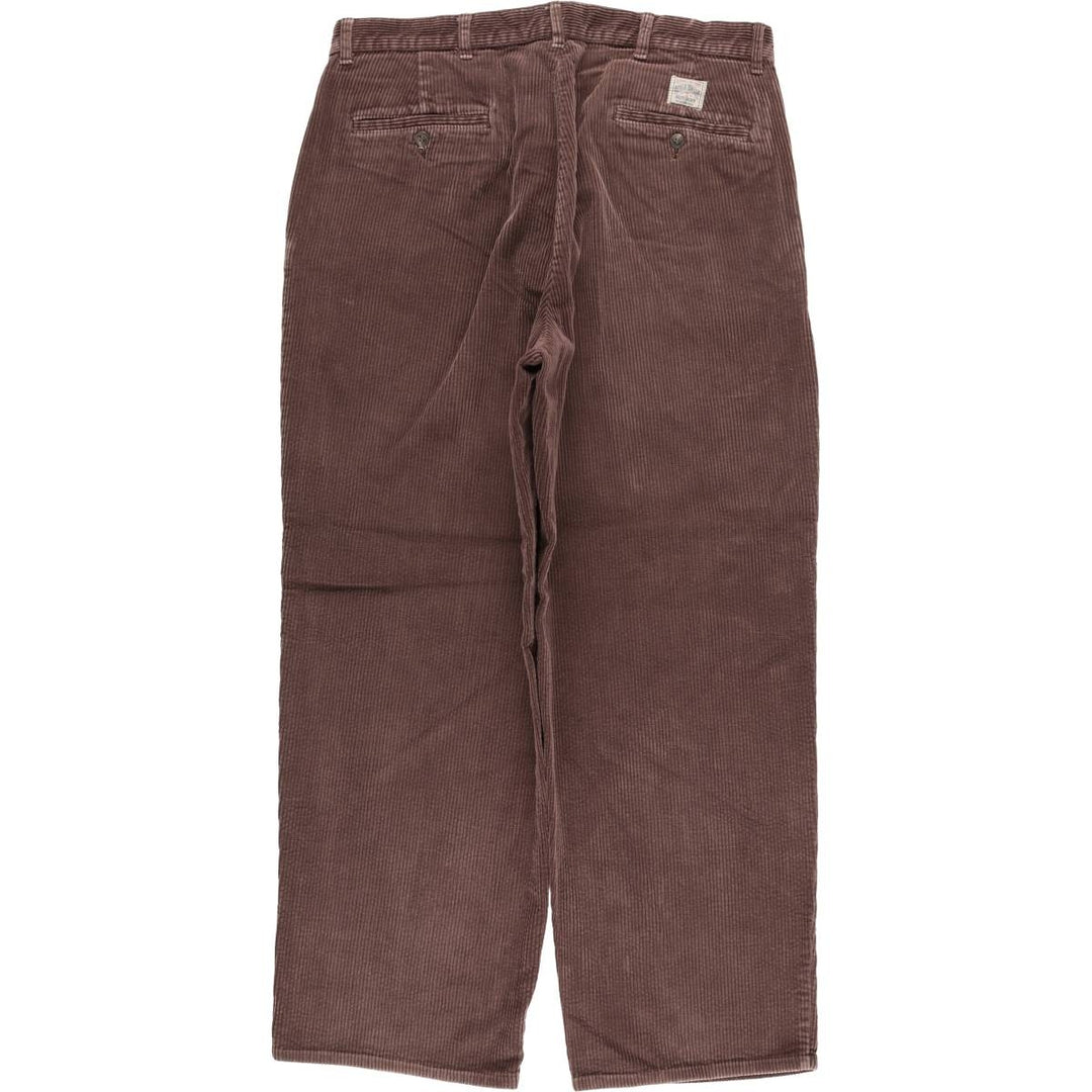 Ralph Lauren POLO Ralph Lauren two-pleat corduroy pants, men's size W34 cotton red type reddish brown Vintage Second Hand