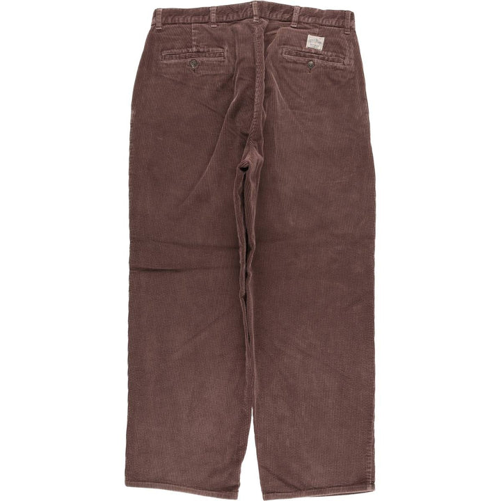 Ralph Lauren POLO Ralph Lauren two-pleat corduroy pants, men's size W34 cotton red type reddish brown Vintage Second Hand