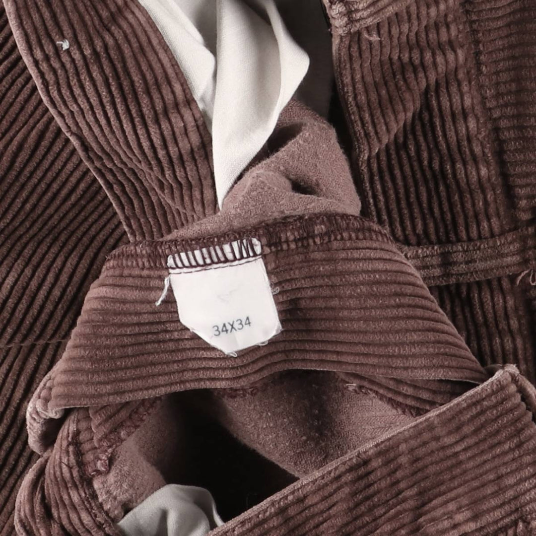 Ralph Lauren POLO Ralph Lauren two-pleat corduroy pants, men's size W34 cotton red type reddish brown Vintage Second Hand