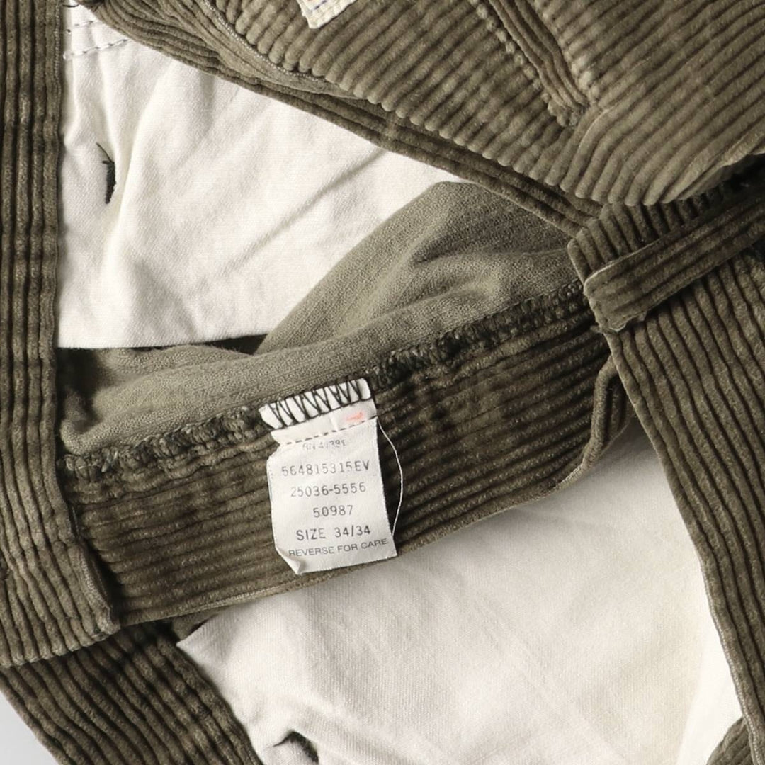 Vintage 1990'S Polo by Ralph Lauren two-pleat corduroy pants, made in the USA, men's size W34. cotton Khaki type Vintage Second Hand