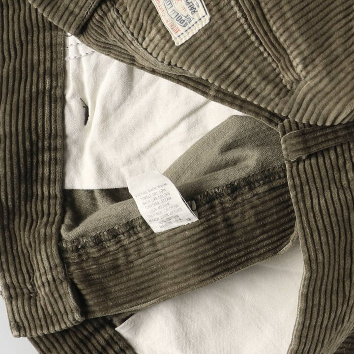 Vintage 1990'S Polo by Ralph Lauren two-pleat corduroy pants, made in the USA, men's size W34. cotton Khaki type Vintage Second Hand