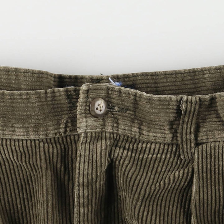 Vintage 1990'S Polo by Ralph Lauren two-pleat corduroy pants, made in the USA, men's size W34. cotton Khaki type Vintage Second Hand