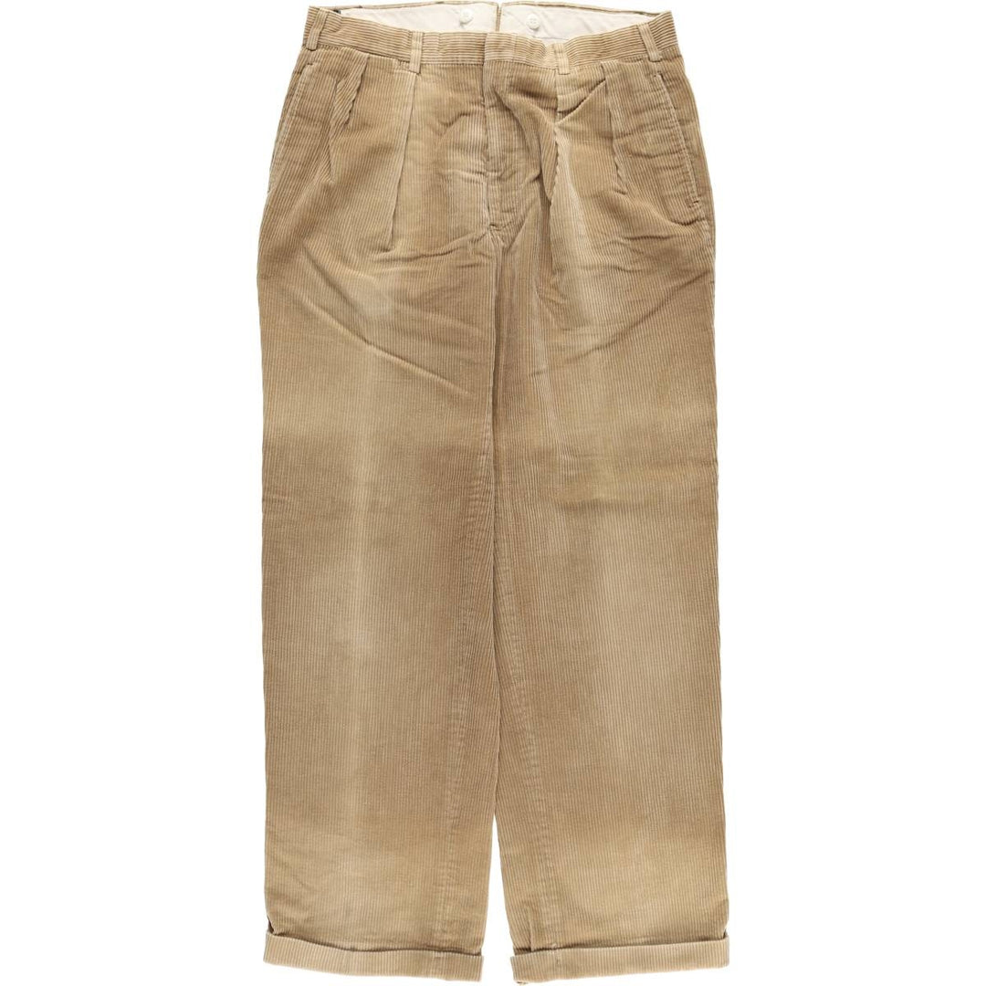 Brooks Brothers Two-pleat Corduroy Pants, Made in the USA, Men's, Size W35 unclear Beige type Vintage Second Hand