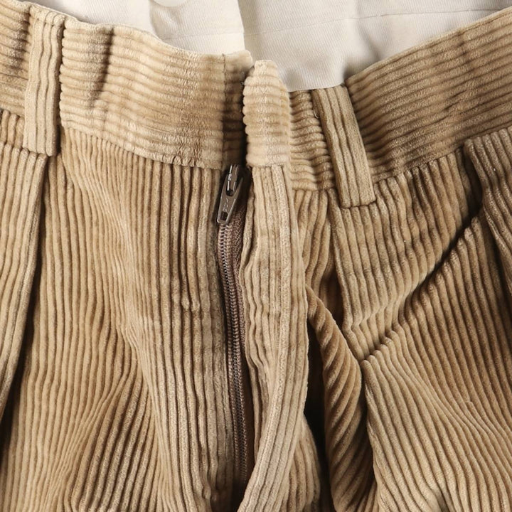 Brooks Brothers Two-pleat Corduroy Pants, Made in the USA, Men's, Size W35 unclear Beige type Vintage Second Hand