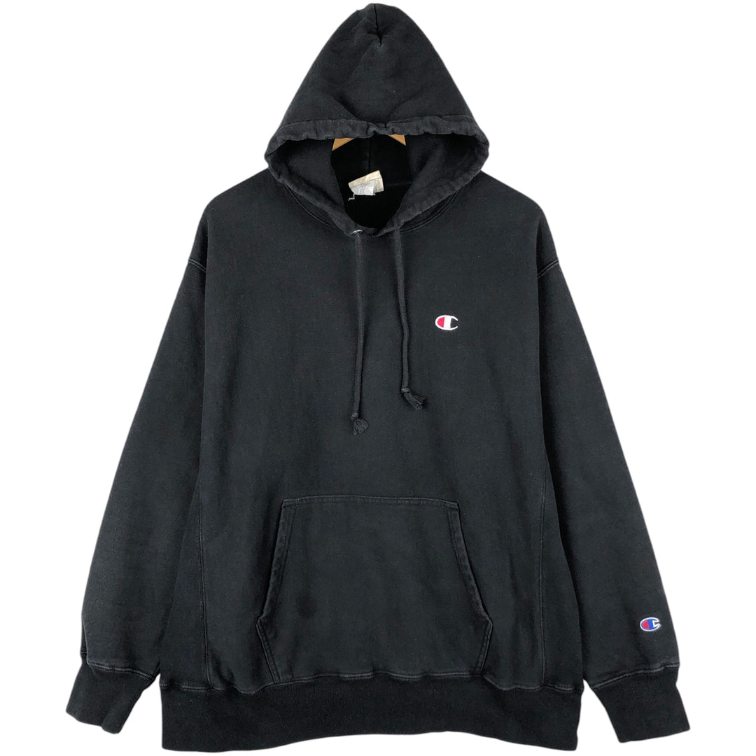Champion REVERSE WEAVE Reverse Weave Sweat Pullover Hoodie Men's XL cotton black type Vintage Second Hand