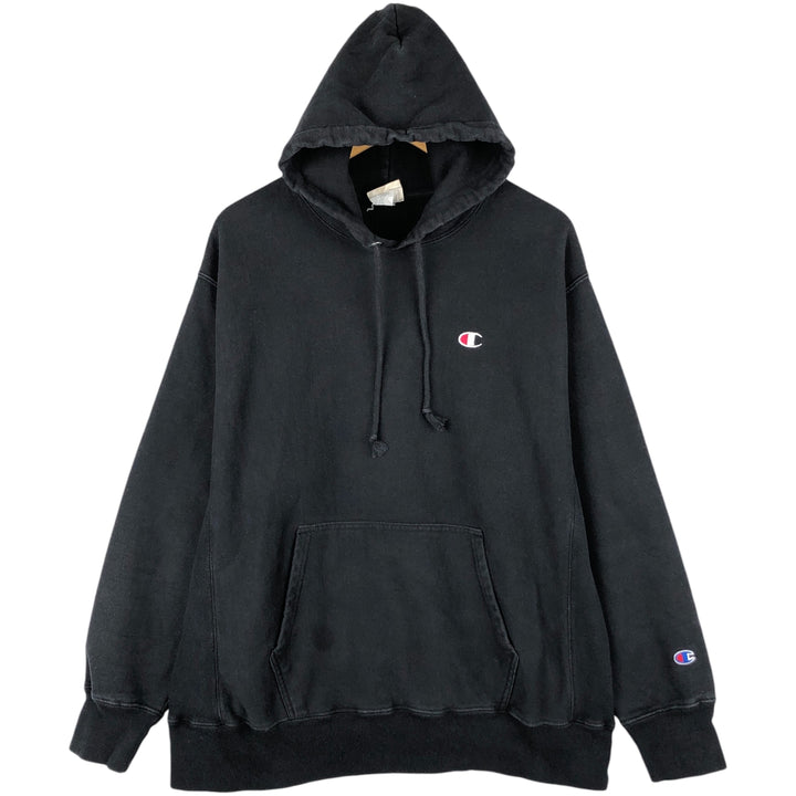 Champion REVERSE WEAVE Reverse Weave Sweat Pullover Hoodie Men's XL cotton black type Vintage Second Hand