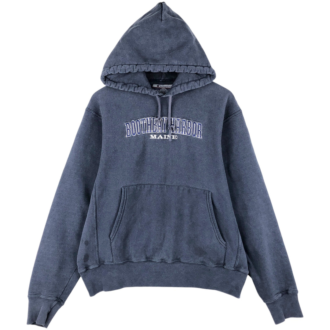 2000'S Champion Original Reverse Weave Sweatshirt Pullover Hoodie, Men's Size Medium cotton navy blue type Vintage Second Hand