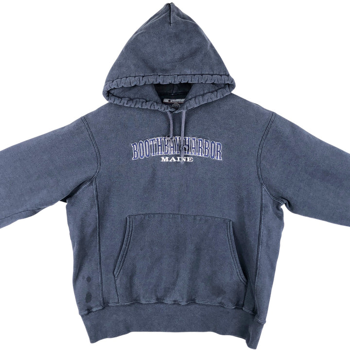 2000'S Champion Original Reverse Weave Sweatshirt Pullover Hoodie, Men's Size Medium cotton navy blue type Vintage Second Hand