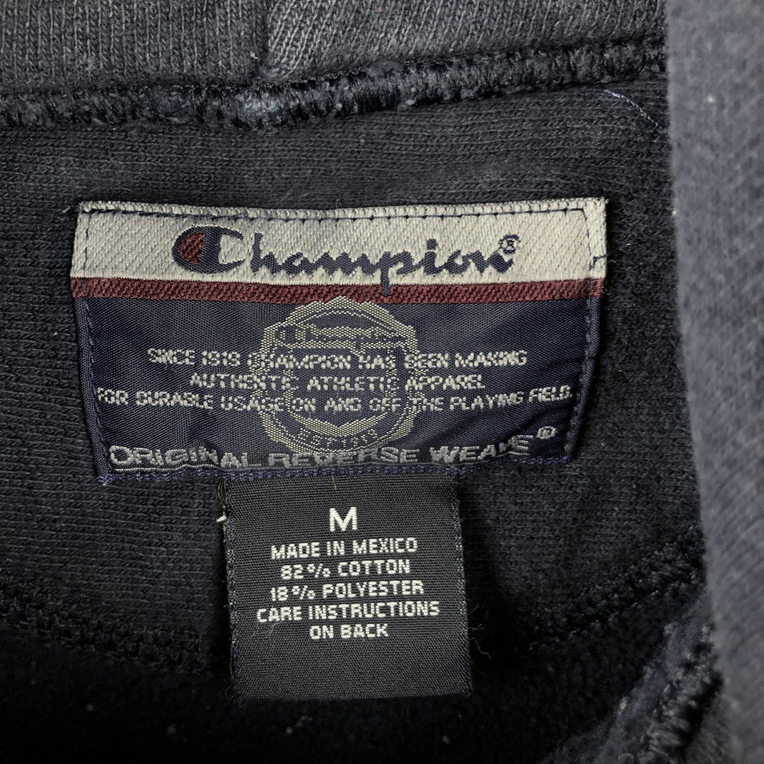 2000'S Champion Original Reverse Weave Sweatshirt Pullover Hoodie, Men's Size Medium cotton navy blue type Vintage Second Hand