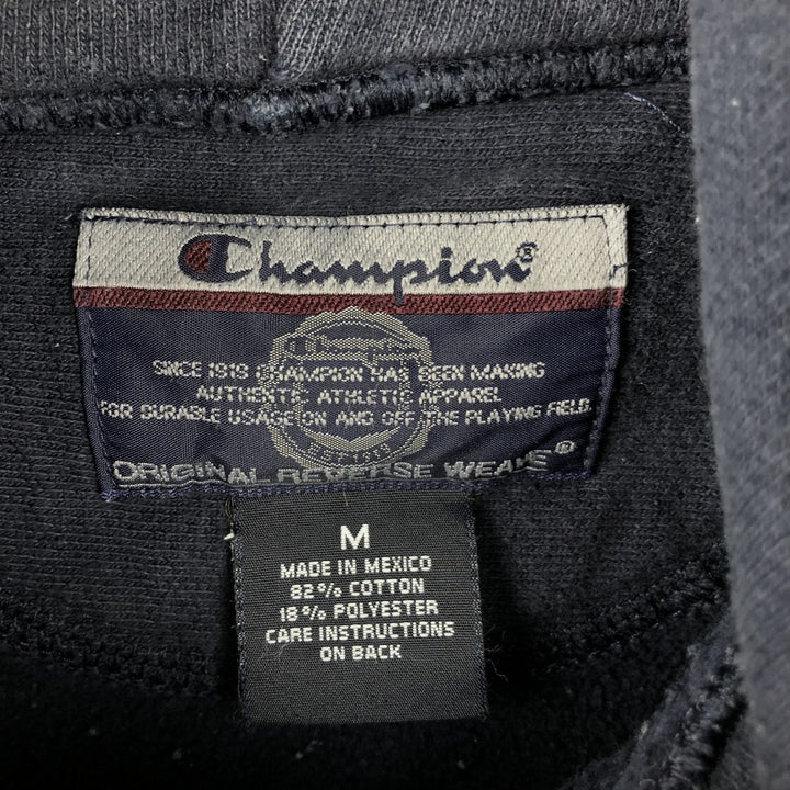2000'S Champion Original Reverse Weave Sweatshirt Pullover Hoodie, Men's Size Medium cotton navy blue type Vintage Second Hand