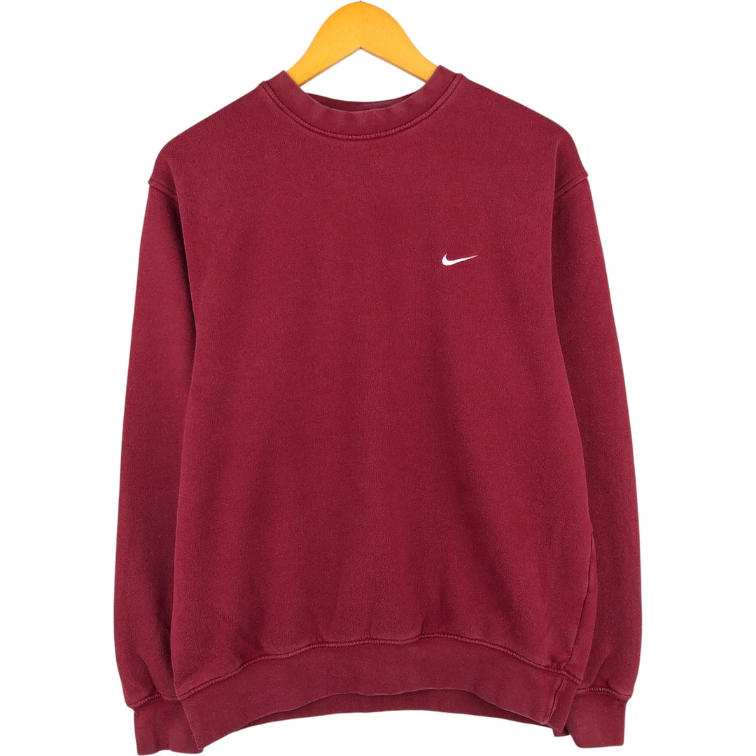 00'S Nike One Point Logo Sweatshirt Trainer Men's M size cotton Red type red-purple Vintage Second Hand