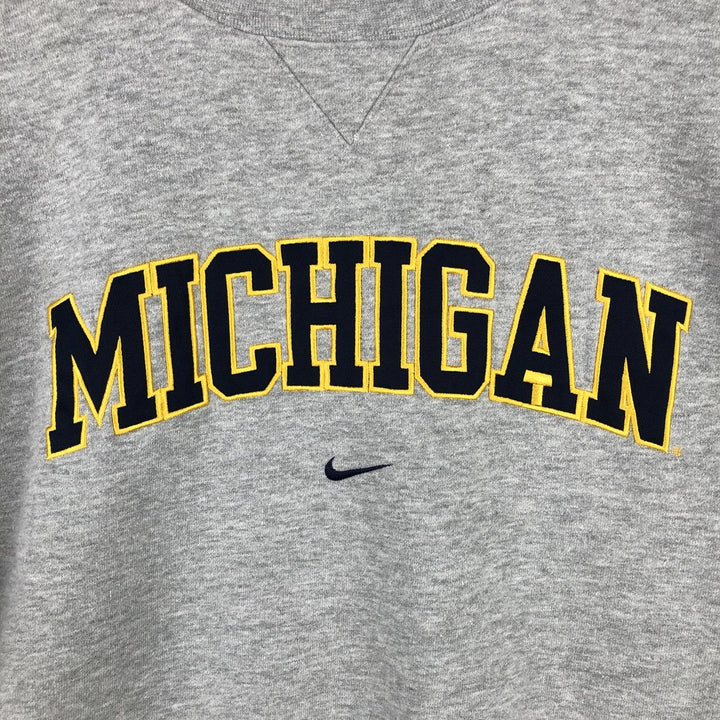 90s-00'S Nike Team Michigan University College Sweatshirt, Men's Size Small cotton gray type Vintage Second Hand