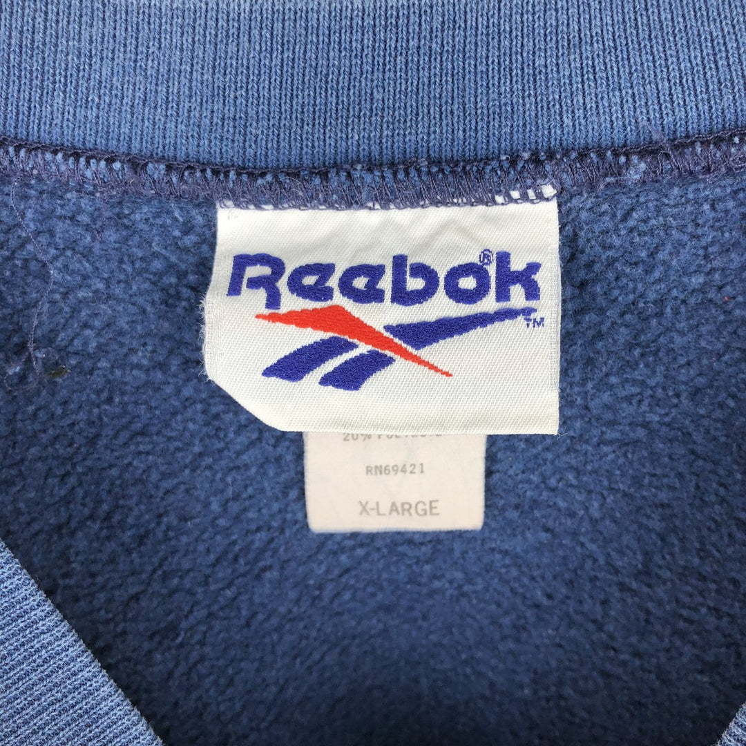 90'S Reebok Logo Sweatshirt, Made in USA, Men's XL, Vintage cotton navy blue type Vintage Second Hand
