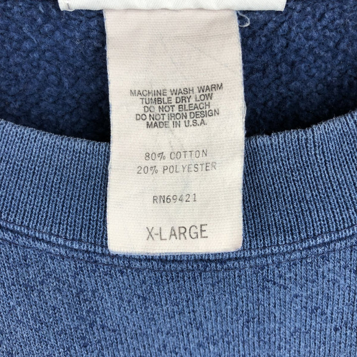 90'S Reebok Logo Sweatshirt, Made in USA, Men's XL, Vintage cotton navy blue type Vintage Second Hand
