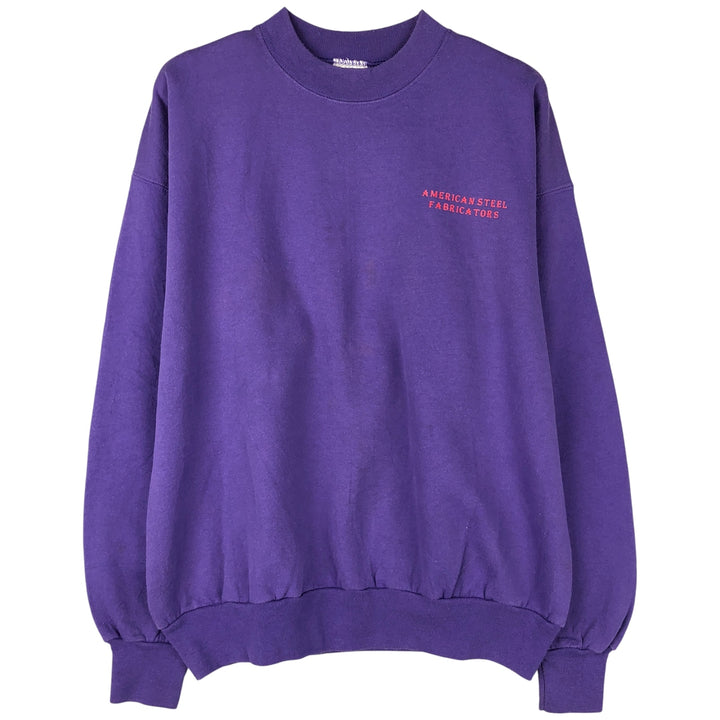 2000'S Hanes ACTIVEWEAR American Steel Fabricators Advertising Sweatshirt, Men's Size L cotton purple type Vintage Second Hand