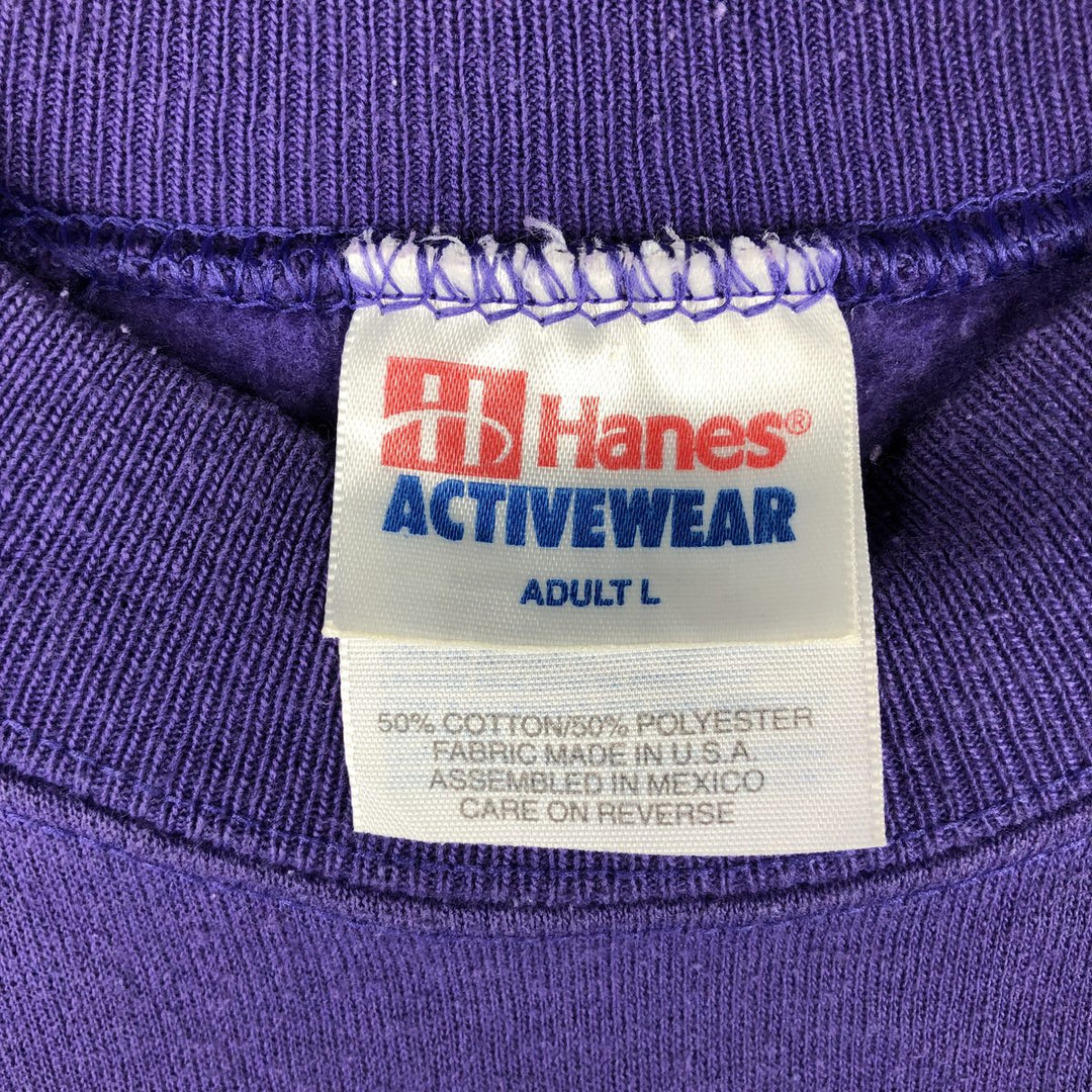 2000'S Hanes ACTIVEWEAR American Steel Fabricators Advertising Sweatshirt, Men's Size L cotton purple type Vintage Second Hand