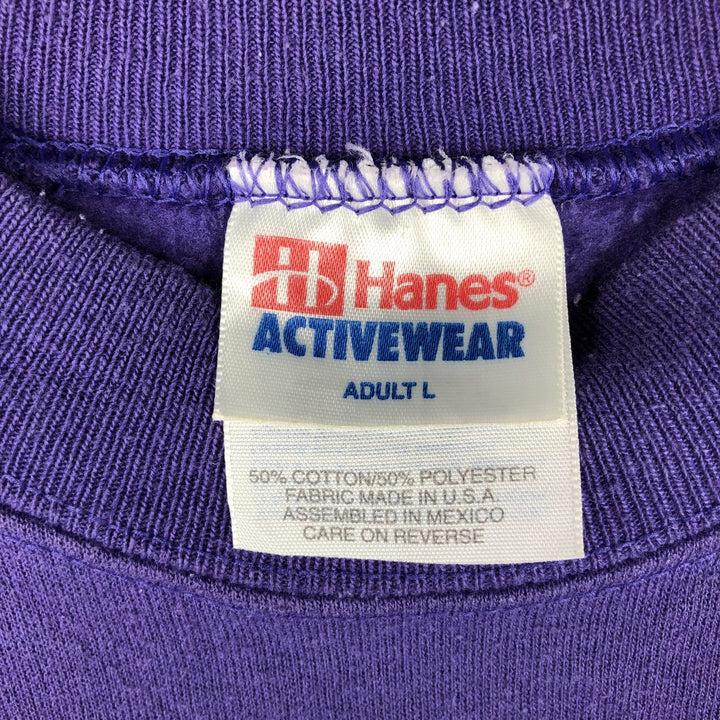 2000'S Hanes ACTIVEWEAR American Steel Fabricators Advertising Sweatshirt, Men's Size L cotton purple type Vintage Second Hand