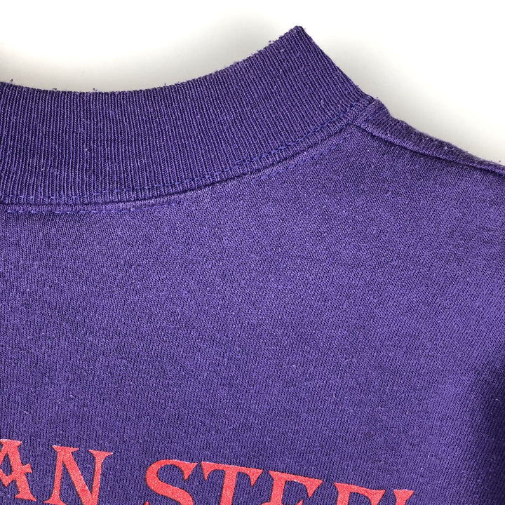 2000'S Hanes ACTIVEWEAR American Steel Fabricators Advertising Sweatshirt, Men's Size L cotton purple type Vintage Second Hand