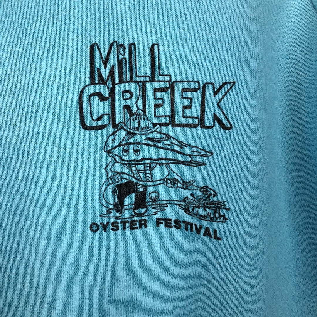 Vintage 80s-90'S Fruit of the Loom print sweatshirt, men's size XL cotton Blue type light blue Vintage Second Hand
