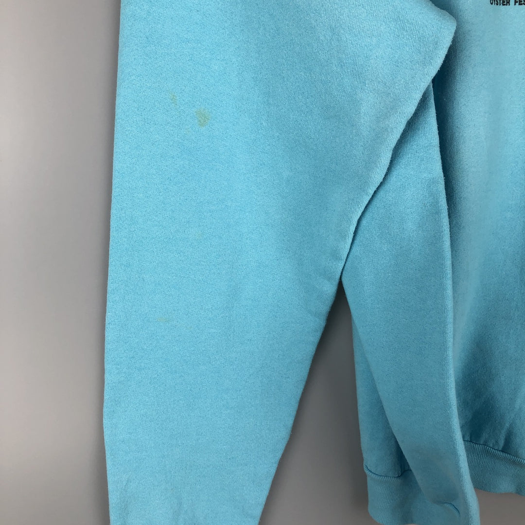 Vintage 80s-90'S Fruit of the Loom print sweatshirt, men's size XL cotton Blue type light blue Vintage Second Hand