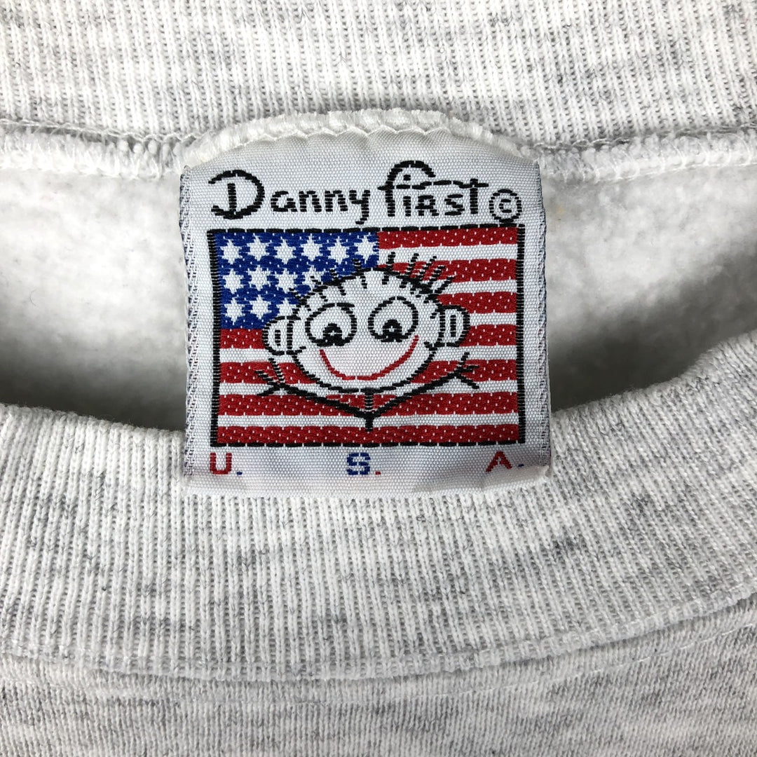 Vintage 90'S Danny First printed sweatshirt, made in the USA, size L, men's cotton gray type Vintage Second Hand