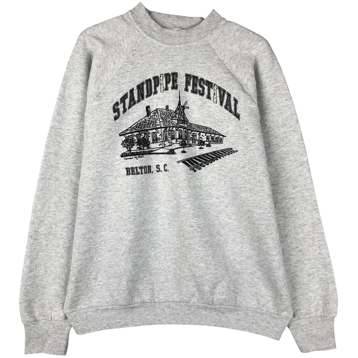 90'S Fruit of the Loom printed sweatshirt, made in the USA, men's XL size, vintage cotton gray type Vintage Second Hand