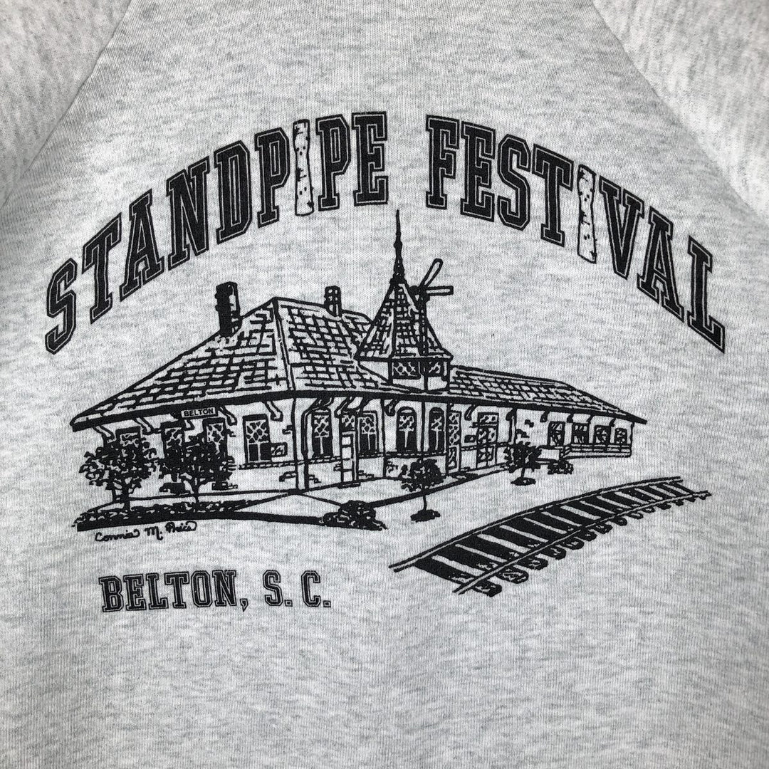 90'S Fruit of the Loom printed sweatshirt, made in the USA, men's XL size, vintage cotton gray type Vintage Second Hand