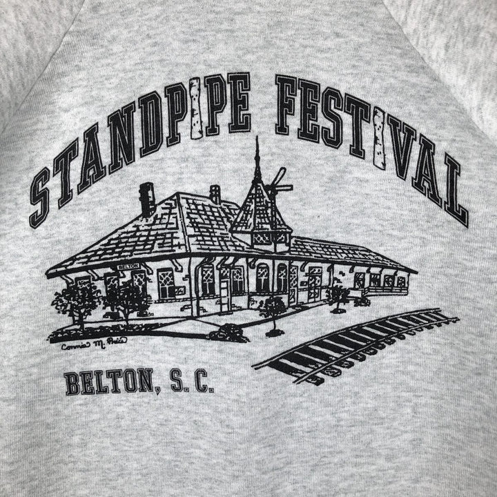 90'S Fruit of the Loom printed sweatshirt, made in the USA, men's XL size, vintage cotton gray type Vintage Second Hand