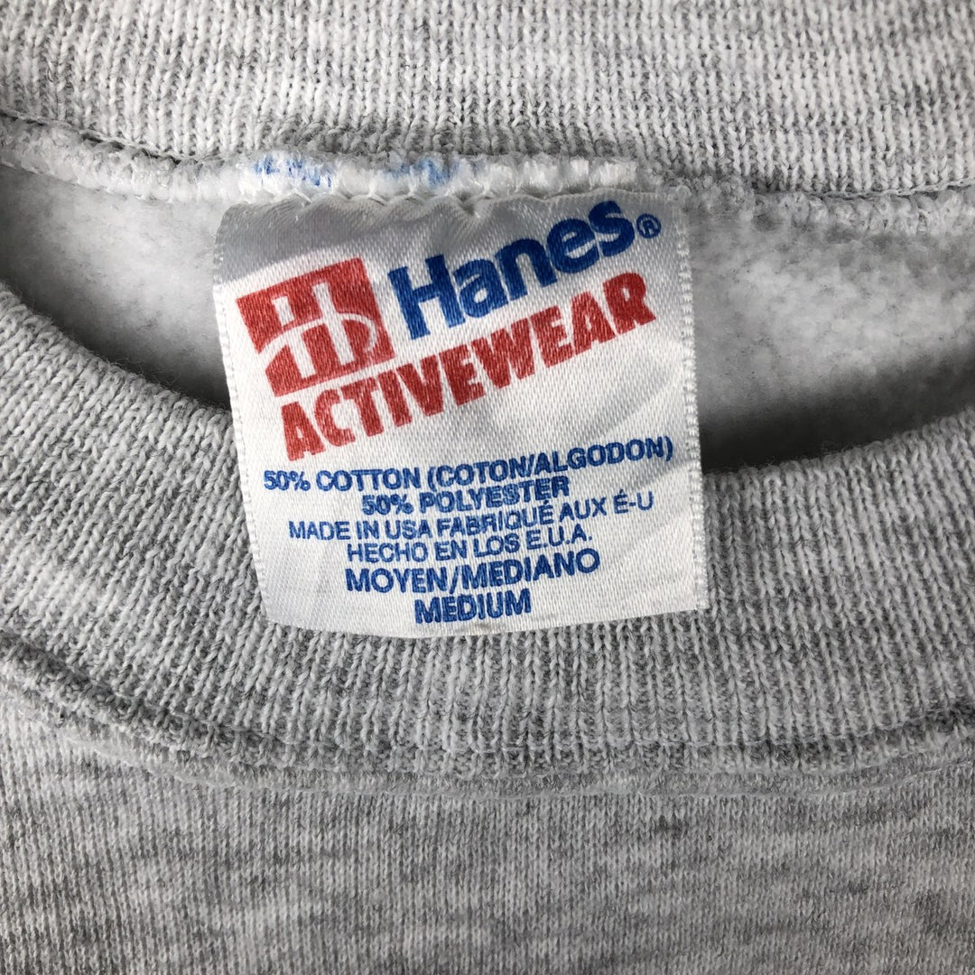 Vintage 90'S Hanes ACTIVEWEAR printed sweatshirt, made in the USA, size M, men's cotton gray type Vintage Second Hand
