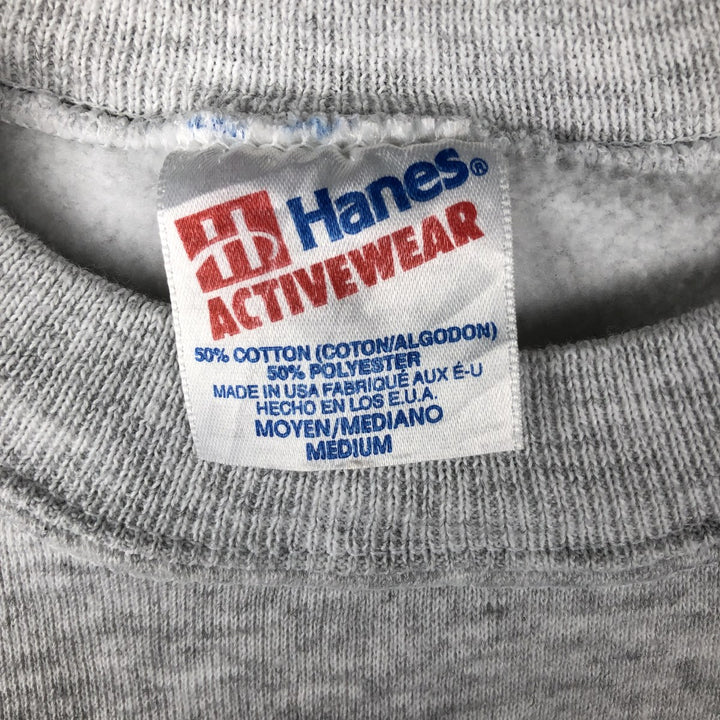 Vintage 90'S Hanes ACTIVEWEAR printed sweatshirt, made in the USA, size M, men's cotton gray type Vintage Second Hand
