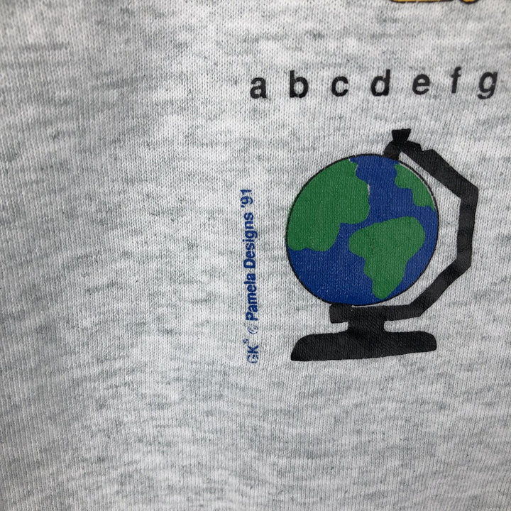 90'S Fruit of the Loom printed sweatshirt, made in the USA, men's XL size, vintage cotton gray type Vintage Second Hand