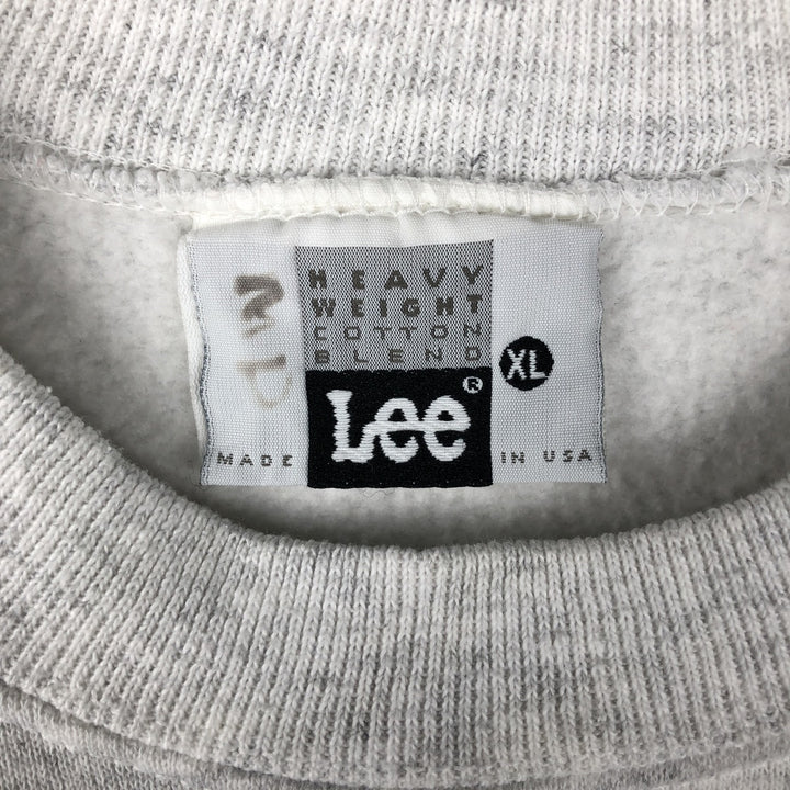 Vintage 90'S Lee Heavy Weight Cotton Blend Print Sweatshirt, Made in USA, Men's Size XL cotton gray type Vintage Second Hand